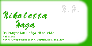 nikoletta haga business card