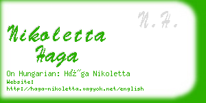 nikoletta haga business card